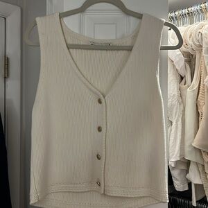 Abercrombie Mara Sweater Vest - White